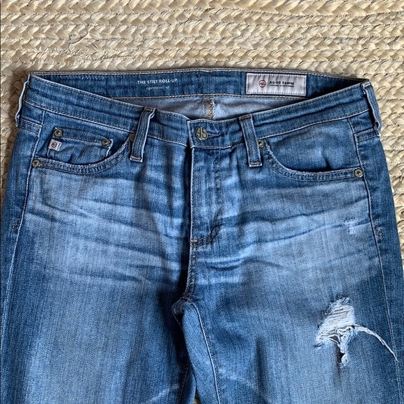 AG The Stilt Roll Up Cigarette Jean Distressed 27 - Picture 2 of 6